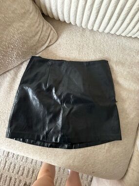 Abercrombie & Fitch Black Vegan Leather Mini Skort